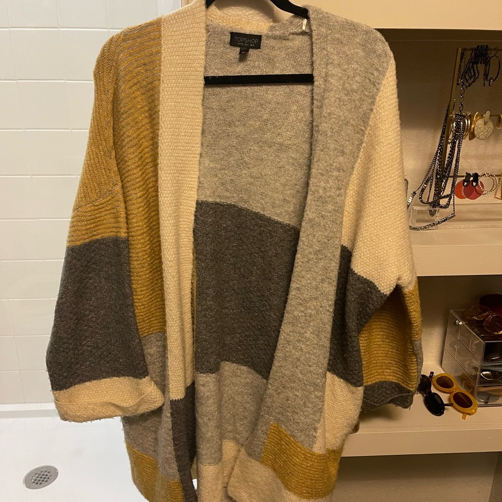 Topshop oversized patchwork cardigan
